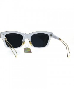 Sport Womens Boyfriend Horned Sport Vintage Plastic Sunglasses - White Gold - C5186H4O2T4 $22.94