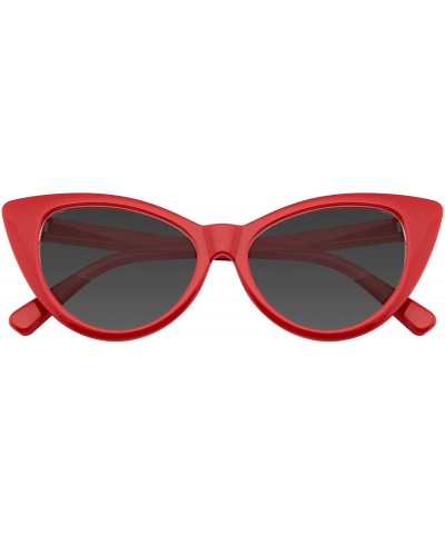 Cat Eye Fashion Classic Vintage Eyewear Cat Eye Designer Shades Frame Sunglasses - Red - CO12OBBOSXJ $11.25