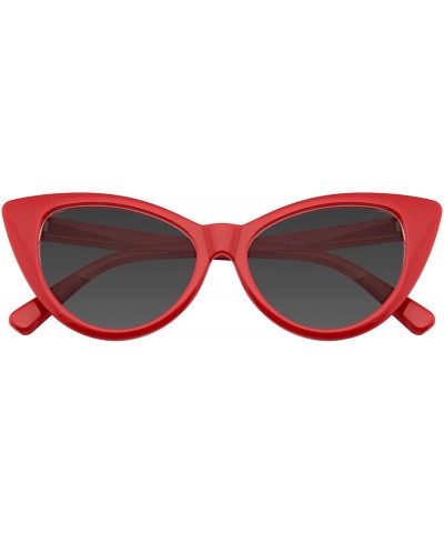 Cat Eye Fashion Classic Vintage Eyewear Cat Eye Designer Shades Frame Sunglasses - Red - CO12OBBOSXJ $11.25