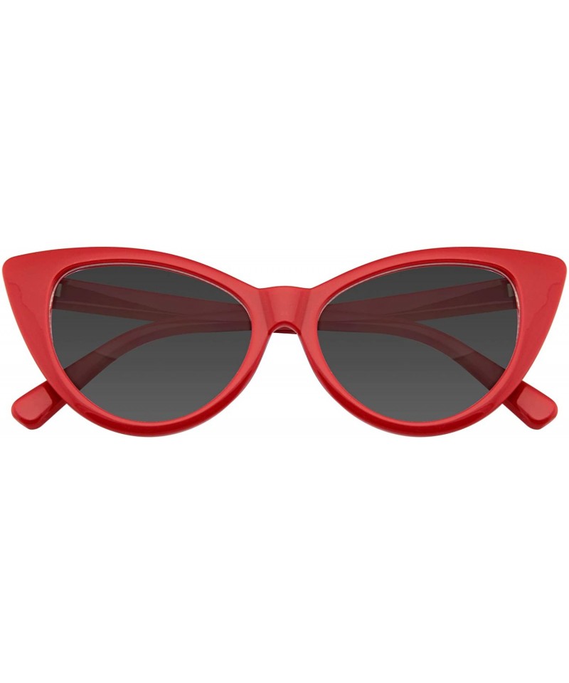 Cat Eye Fashion Classic Vintage Eyewear Cat Eye Designer Shades Frame Sunglasses - Red - CO12OBBOSXJ $11.25