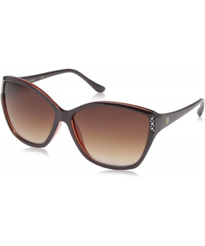 Rectangular Women's LD264 Rectangular Sunglasses with 100% UV Protection - 61 mm - Brown Terracotta - C118O30NHDI $67.05