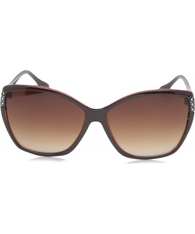 Rectangular Women's LD264 Rectangular Sunglasses with 100% UV Protection - 61 mm - Brown Terracotta - C118O30NHDI $27.35