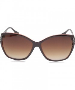 Rectangular Women's LD264 Rectangular Sunglasses with 100% UV Protection - 61 mm - Brown Terracotta - C118O30NHDI $27.35