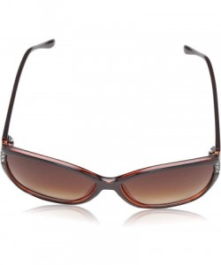 Rectangular Women's LD264 Rectangular Sunglasses with 100% UV Protection - 61 mm - Brown Terracotta - C118O30NHDI $27.35