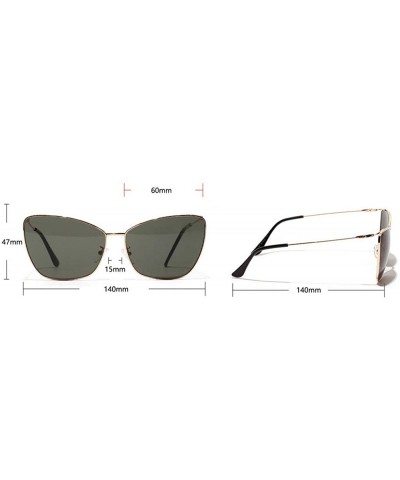 Square Oversize Metal Frame Square Sunglasses Women Retro Butterfly Gradient Sun Glasses - Red - CW18O3HU5U7 $14.92