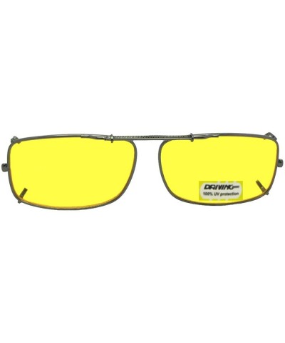 Rimless Slim Rectangle Non Polarized Yellow Lens Clip on Sunglasses - Pewter-non Polarized Yellow Lens - CL189OM9KRZ $18.04