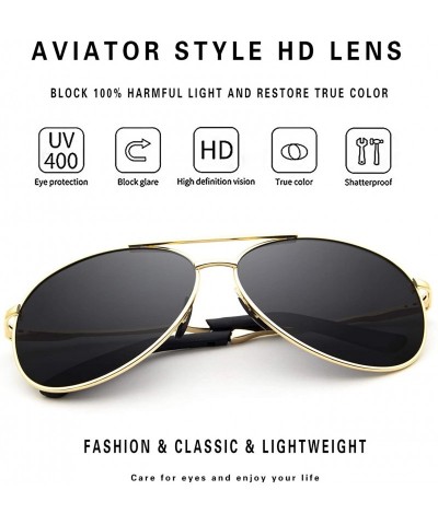 Aviator Oversized Aviator Sunglasses for Men Women Polarized UV Protection Vintage Driving Sun Glasses - CL18IK625Y6 $11.52