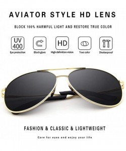 Aviator Oversized Aviator Sunglasses for Men Women Polarized UV Protection Vintage Driving Sun Glasses - CL18IK625Y6 $11.52