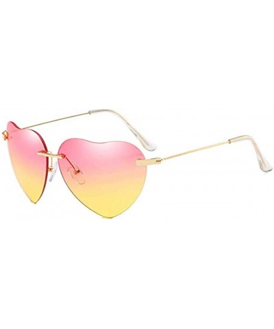 Aviator Sports Sunglasses Teen-New Retro Love Ocean Piece Sunglasses Street Beat Peach Heart Shaped Sunglasses - D - C718XNR5...