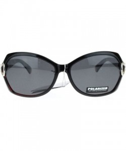 Butterfly Womens Oversized Anti Glare Polarized Buckle Trim Butterfly Sunglasses - Black Burgundy - C511YAXMUON $11.72