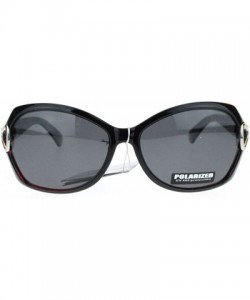 Butterfly Womens Oversized Anti Glare Polarized Buckle Trim Butterfly Sunglasses - Black Burgundy - C511YAXMUON $11.72