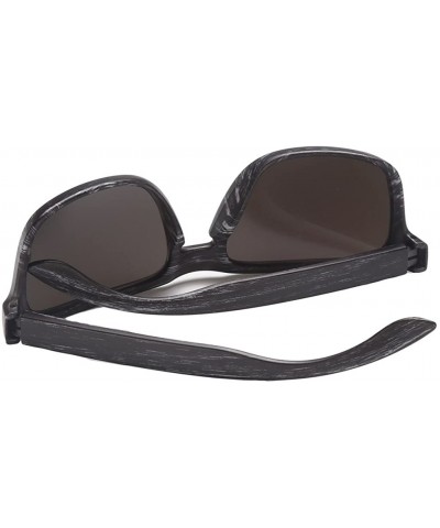 Wayfarer Classic Retro Sport Flash Mirror Wood Sunglasses UV400 - Gray/Green - C812IYUWQ7T $20.80