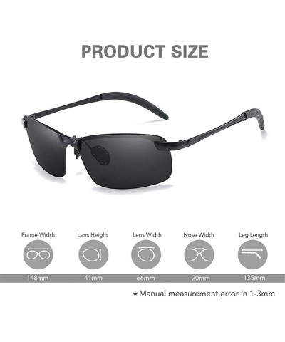 Sport Men Classic Alloy Sunglasses Polarized Sunglasses For Driving Outdoor Sports UV400 Protection Retro Rimless - CF198O7EU...