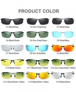 Sport Men Classic Alloy Sunglasses Polarized Sunglasses For Driving Outdoor Sports UV400 Protection Retro Rimless - CF198O7EU...