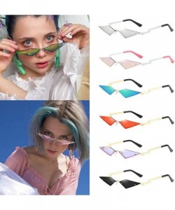 Square Cat Eye Sunglasses for Women - Irregular Shape Mini Narrow Square Sunglasses Party Show Accessories Clubwear - CJ196EU...