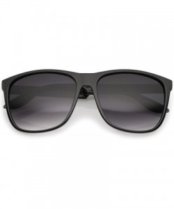Wayfarer Classic Subtle Flat Top Square Lens Horn Rimmed Sunglasses 57mm - Black / Lavender - CM12O8UMEGQ $11.82