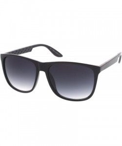 Wayfarer Classic Subtle Flat Top Square Lens Horn Rimmed Sunglasses 57mm - Black / Lavender - CM12O8UMEGQ $11.82