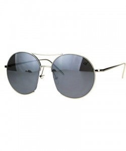 Round Womens Sunglasses Open Cut Circle Round Metal Frame Mirror Lens UV 400 - Silver (Gray Mirror) - C0186DXR8CX $10.93