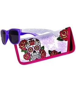 Sport Sunglasses with Coordinating Soft Sunglass Case - Sugar Skulls - CY17YIXRA9Y $13.50
