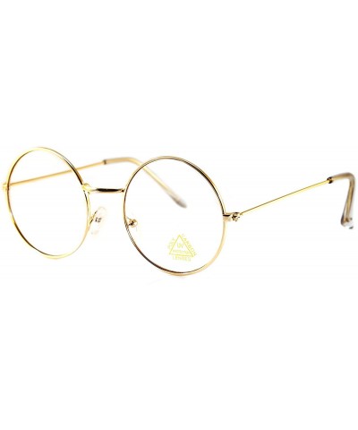Round Minimalist Metal Round Clear Eyeglasses UV Protection A068 A118 - (Round) Gold - CV180TM3Y3I $18.57