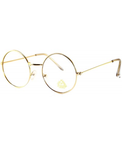 Round Minimalist Metal Round Clear Eyeglasses UV Protection A068 A118 - (Round) Gold - CV180TM3Y3I $9.04