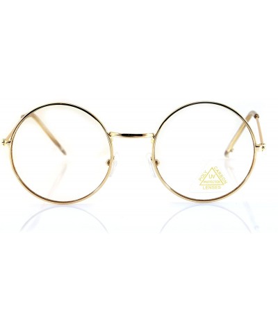 Round Minimalist Metal Round Clear Eyeglasses UV Protection A068 A118 - (Round) Gold - CV180TM3Y3I $9.04