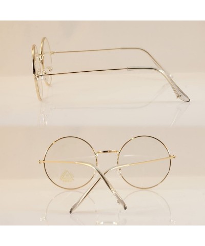 Round Minimalist Metal Round Clear Eyeglasses UV Protection A068 A118 - (Round) Gold - CV180TM3Y3I $9.04