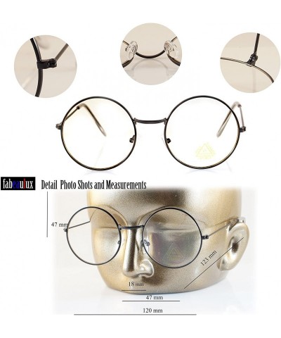 Round Minimalist Metal Round Clear Eyeglasses UV Protection A068 A118 - (Round) Gold - CV180TM3Y3I $9.04