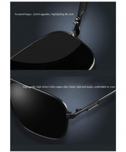 Oval Polarized Sunglasses Male Fashion Large Frame Leisure Square Sunglasses (Color Black Silver Frame) - C418A3RXACO $104.95