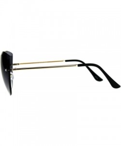 Rimless Womens Fashion Sunglasses Rimless Round Cateye Butterfly Frame UV 400 - Gold (Smoke) - CY18D60QRLL $9.89