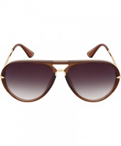Aviator Designer Inspired Fashion Aviator Sunglasses for Men Women Flat Gradient Lens UV Protection - CB18UQ66N42 $8.89