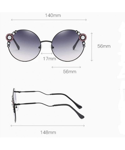 Oversized Sunglasses Protection Oversized Rhinestone - Gray - CY199L5EURI $7.84