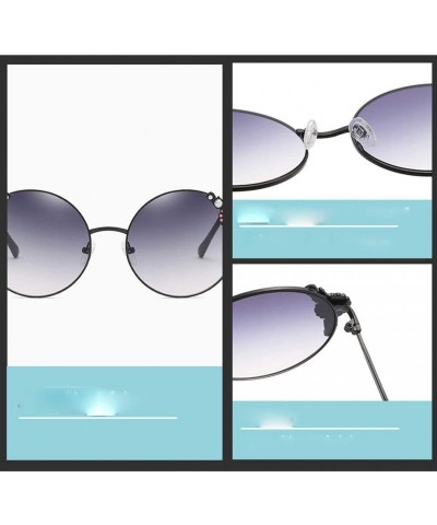 Oversized Sunglasses Protection Oversized Rhinestone - Gray - CY199L5EURI $7.84