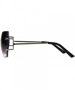 Square Womens Rimless Fashion Sunglasses Stylish Beveled Gradient Lens - Silver (Purple Smoke) - CD1896U6K4M $9.61