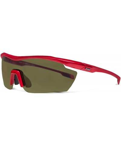 Sport Gamma Red Tennis Sunglasses with ZEISS P310 Green Tri-flection Lenses - CR18KN0SU3W $17.63