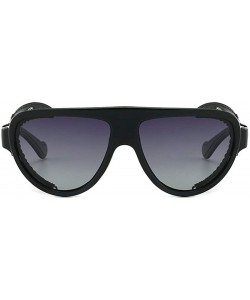 Shield Classic Vintage Punk Style Polarized Sunglasses Leather Side Shield Brand Design Unisex Sun Glasses - C918TZQK4XU $11.52