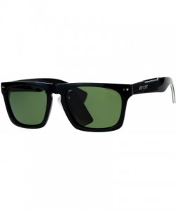 Square Be One Polarized Sunglasses Unisex Classic Square Rectangular Fashion - Black (Green) - C0188KKA63G $12.98