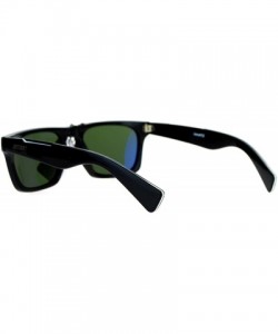 Square Be One Polarized Sunglasses Unisex Classic Square Rectangular Fashion - Black (Green) - C0188KKA63G $12.98