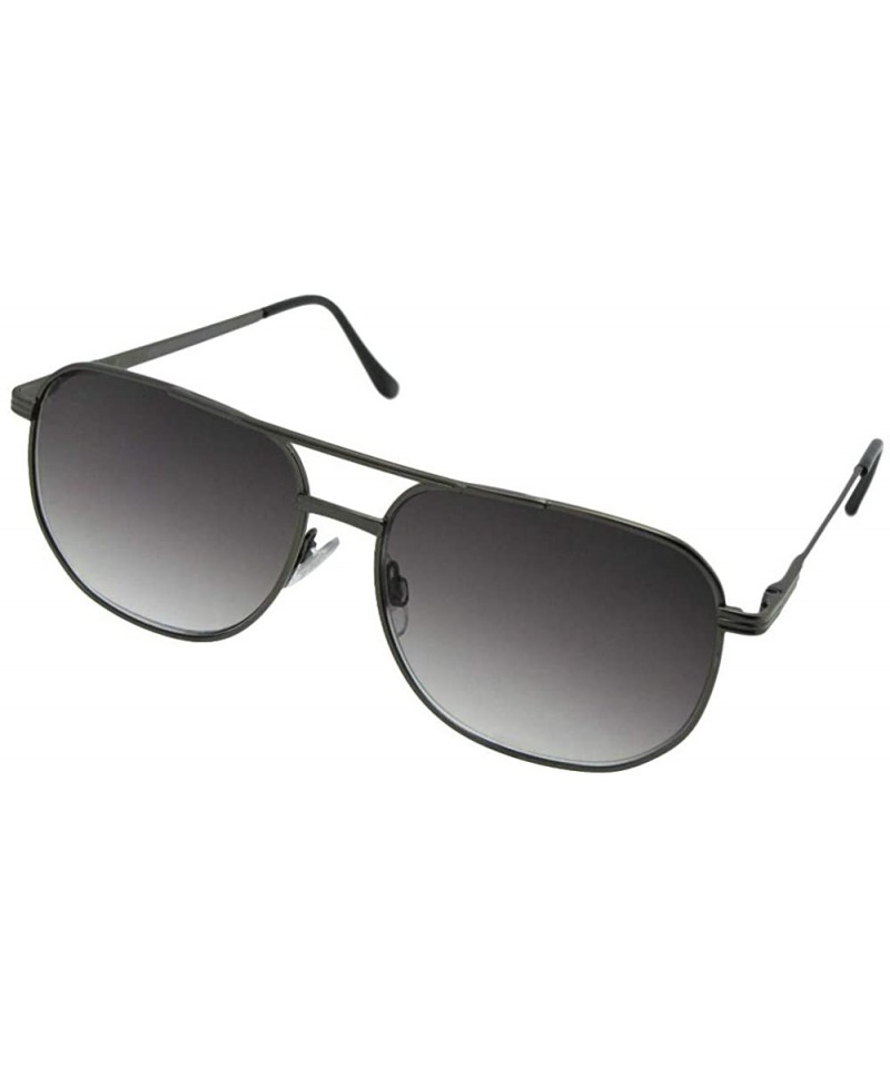 Aviator Square Aviator Non Polarized Reader Sunglasses R21 - Pewter Frame-gray Lenses - C518D08LWT7 $18.04