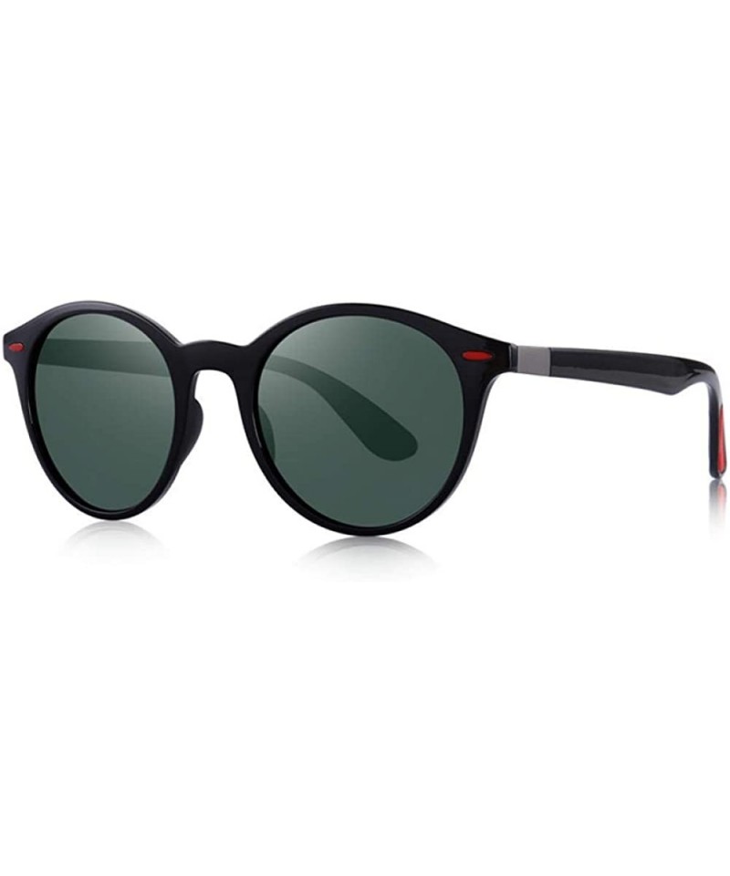 Aviator DESIGN Men Women Classic Retro Rivet Polarized Sunglasses TR90 Legs C01 Black - C06 Green - CI18XGEEY0N $15.18