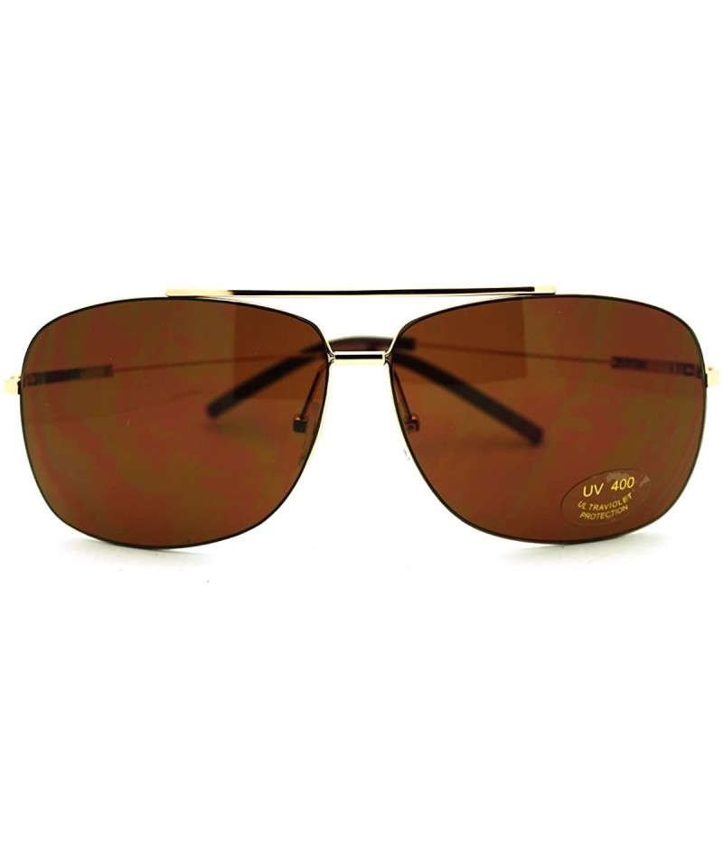 Aviator Square Aviator Sunglasses Lite Weight Thin Frame Navigator - Gold - CM11GNFYQ3P $12.13