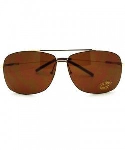 Aviator Square Aviator Sunglasses Lite Weight Thin Frame Navigator - Gold - CM11GNFYQ3P $12.13