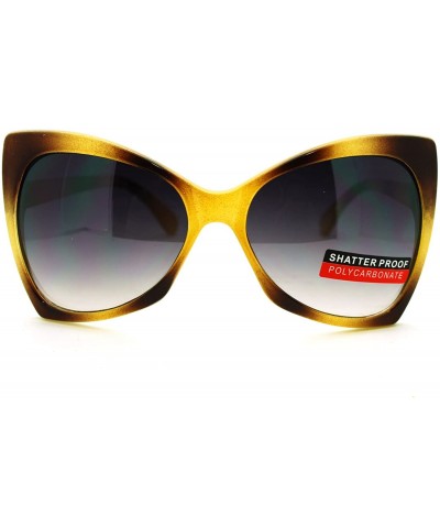 Butterfly Butterfly Ribbon Frame Sunglasses Womens Oversized Fashion - Brown - CG11Q0P5TU7 $18.46