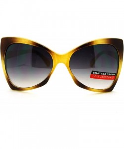 Butterfly Butterfly Ribbon Frame Sunglasses Womens Oversized Fashion - Brown - CG11Q0P5TU7 $21.71