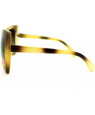 Butterfly Butterfly Ribbon Frame Sunglasses Womens Oversized Fashion - Brown - CG11Q0P5TU7 $21.71