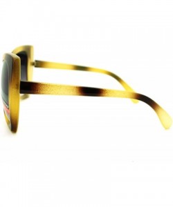 Butterfly Butterfly Ribbon Frame Sunglasses Womens Oversized Fashion - Brown - CG11Q0P5TU7 $21.71