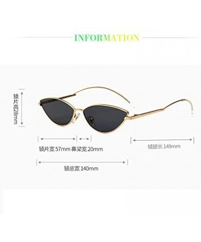 Cat Eye Retro Narrow Cat Eye Sunglasses - Metal Frame for Unisex UV Protection Sunglasses with Case&Lens Cloth - Orange - C41...