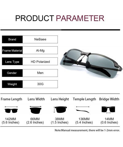 Square NeBaee Polarized Fashion Driving Sunglasses for Men - Gungrey - CI1967AXEOH $20.57