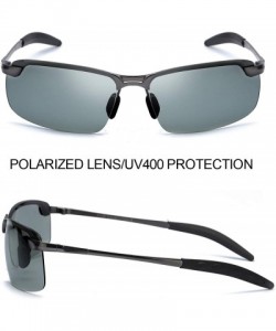 Square NeBaee Polarized Fashion Driving Sunglasses for Men - Gungrey - CI1967AXEOH $20.57