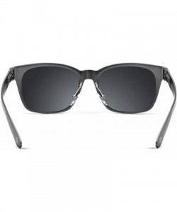 Wayfarer Sunglasses for Women Men Polarized UV Protection Square Classic Aluminum Mirrored Sun glasses G9260 - Gray - CM182S0...